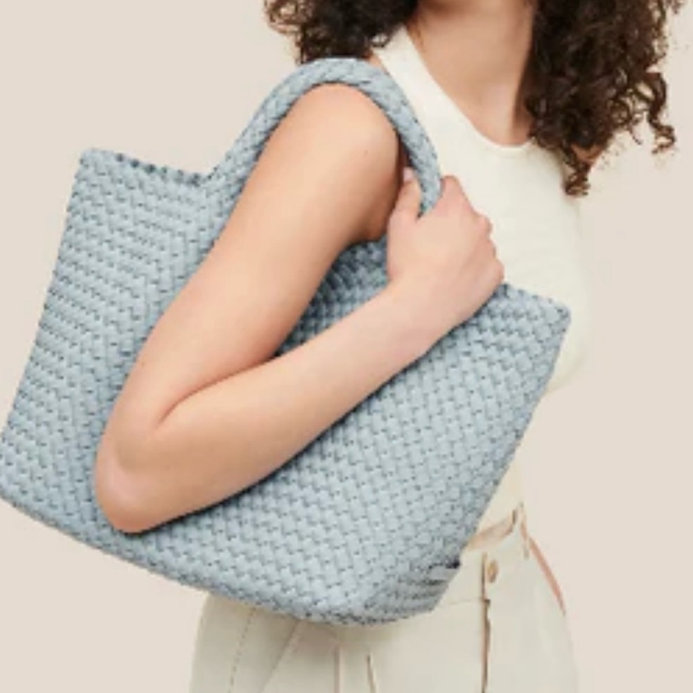 Naghedi Light Blue Woven Tote